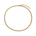 Collana a catena cubana piatta in acciaio inossidabile placcato oro 18K regolabile - Collana da 40CM