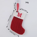 Classic red knitted Christmas stocking with letter M embroidery for holiday decor - Letter M