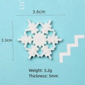 White resin snowflake charm with glitter finish for Christmas DIY crafts and accessories - Large Daisy Heart Snowflake (3.6cm) / White