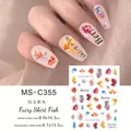 Adesivi per nail art Betta Aurora MS-C355 con motivi floreali colorati di pesci e sirene - MS-C355 Pesce Gonna Fatata