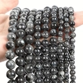 Polierte natürliche schwarze Labradorit-Rundperlen für DIY-Schmuck in Dunkelgrau - 4mm