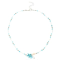 Collar bohemio de cuentas con dije de estrella de mar azul y concha elegante - Estilo Estrella de Mar Azul (0515)
