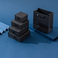 Detail von schwarz-gold gesprenkelten Schmuckschubladen mit passender Geschenktüte - 5X5X3cm / Schwarz Mit Gold-Splatter