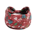 Close-up of red Christmas headband featuring reindeer, snowflake and festive patterns - Style 11 (Christmas)