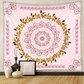 Arazzo mandala floreale rosa con motivi boho per decorazione estetica della camera - 73X95CM / Tessuto Spazzolato
