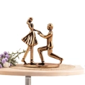 Statuetta proposta di matrimonio in ottone decorazione per scrivania e tavolino casa - Coppia di proposta di matrimonio