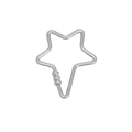 Star-shaped stainless steel link buckle in silver finish with three bead accents - Beaded Pentagon Star / Steel
