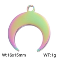 Pendentif lune arc-en-ciel en acier titane pour la création de bijoux DIY - 16*15mm / Coloré