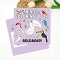 Birds coloring book for kids with light purple cover and bold cartoon illustrations - Birds (TS04-Birds)
