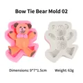 Stampo orso silicone 9x7x1,5cm 63g per decorazione torte fondente e fai da te - Orso con Fiocco 2