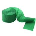 Single roll of green crepe paper streamer with crinkle texture for party decorations - Dark Green