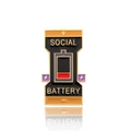 Golden social battery enamel pin in orange and black with low energy status indicator - Orange Battery Brooch / Low Battery