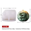 Spherical dinosaur egg silicone candle mold with detailed product dimensions - GJ-108