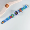 Blue dinosaur theme kids watch with 3D cartoon strap and clear numeric dial - Dinosaur / Blue