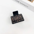 Gothic Halloween hair claw clip featuring an orange pumpkin pattern on a black square base - Halloween #2 - Square