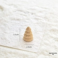 Mini wooden Christmas tree ornament natural wood finish 3.5cm height tabletop decoration - Tiny Layered Style