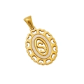 Pendentif lettre S en acier inoxydable doré 18k avec incrustation émail blanc - Lettre S (Pendentif Seul)