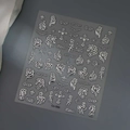Silver 3D metallic punk nail stickers with knight and rose patterns model Co-566 - Gothic Knight Cross Style (CO-566) / Silver