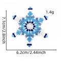 Blue and white snowflake embroidery patch with exact size measurements in centimeters - Snowflake Patch 7#