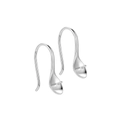 Elegant S925 sterling silver ear hooks with bead tray for DIY pearl jewelry making - Platinum Plated Large