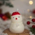 Handcrafted snowman scented candle with red hat and white scarf for Christmas decor - Scarf Snowman