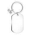 Polished stainless steel dog tag keychain featuring 2023 pendant on white background - Alloy 2023 Charm