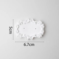 Oval white plaster jewelry display plate with vintage reliefs, size 6.7cm x 5cm - European Style Earring Card