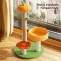 Multifunctional pumpkin cat tree with sisal scratching post and cozy orange bed - 41*13*41cm / Vegetable Pumpkin Style