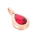 Elegant rose gold titanium steel necklace with a pear-cut red crystal gemstone - Rose Gold Red Water Drop (KP100781-K)