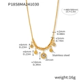 Dettagli misure per collana in acciaio inossidabile dorato con numeri romani e zirconi - Collana con numeri romani d'oro