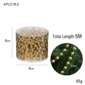 Golden 5M Christmas bead garland chain in cylinder box for holiday tree decoration - 0.5CM Gold Bead Chain (5M Length)