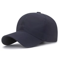 Classic dark blue quick-dry baseball cap featuring a minimalist six-panel breathable design - Adjustable / Navy Blue
