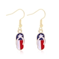 Independence Day slipper earrings with red white blue stars and golden hooks - Style 37-Red White Blue Star and Stripes Flip Flops Earrings