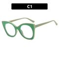 Montatura occhiali cat-eye con contrasto verde smeraldo e beige, variante modello C1 - Montatura Verde Lenti Bianche
