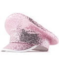 Pink sequin captain hat with white trim for DIY party festival stage performance - Adjustable / Pink