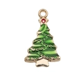 Ciondolo albero di Natale in lega con smalto verde per gioielli fai da te - Albero di Natale (12510) / 1 Pezzo/Confezione (14x24mm) / Verde