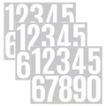 Close-up of 3 inch white vinyl number stickers 0-9 for mailbox and bin identification - White Numbers 0-9/3 Sheets Set