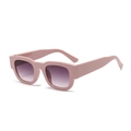 Lunettes de soleil roses à monture épaisse avec verres dégradés violets rétro - Monture Rose Verres Gris Dégradés