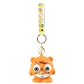 Portachiavi antistress a forma di tigre arancione con cinturino giallo stampato Happy - Tigre Occhi Grandi (Con Portachiavi)