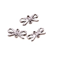 Three silver bow alloy charms for DIY jewelry making, ideal for handmade necklaces - No. 22 Bowknot-Silver-8*15mm