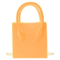 Yellow crocodile pattern square handbag with dual handles and gold chain strap - Milk Yellow
