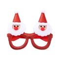 Sparkly red glitter Christmas glasses frame with Santa Claus 3D holiday ornaments - Style 33-Red Sequined Santa Claus