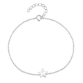 Minimalist S925 sterling silver star bracelet with adjustable chain on white background - Bracelet / Silver
