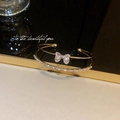 Elegant gold-plated bracelet set with zircon bow and crystal inlay for women - Bowknot Zirconia Bangle (A2138)