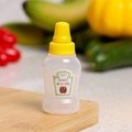 Mini plastic squeeze bottle for honey mustard sauce with yellow screw cap and tip - Honey Single Bulk