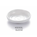 Weiße Melamin-Saucenteller KB303L in runder Form mit Maßen von 9x2cm für Sushi - 3,5-Zoll-Gewürzschale