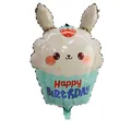 Bunny cupcake birthday balloon in mint green and cream, size 44.5 x 59 cm - Birthday Rabbit Cupcake