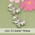 Silver bow pendant with marquise zircons in 18k gold plating, size 12.6x16mm - ME5605B - Silver Bow Knot - 1pc