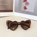 Kids heart shaped sunglasses in transparent brown frame with UV400 gradient lenses - Dark Tea