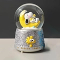 Luminous Snoopy crystal ball ornament on moon with silver Woodstock embossed base - 014 Silver Base / Medium 80# LED Light+Music